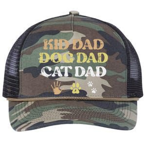 Fathers Day Dog Cat Dad Funny Fur Papa Pet Daddy Retro Rope Trucker Hat Cap