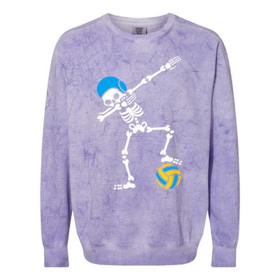 Funny Dab Dabbing Skeleton Water Polo Halloween Costume Funny Gift Colorblast Crewneck Sweatshirt