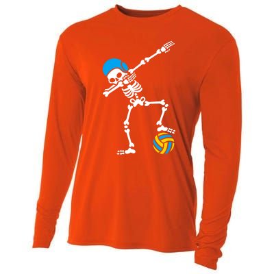 Funny Dab Dabbing Skeleton Water Polo Halloween Costume Funny Gift Cooling Performance Long Sleeve Crew