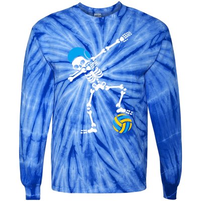 Funny Dab Dabbing Skeleton Water Polo Halloween Costume Funny Gift Tie-Dye Long Sleeve Shirt