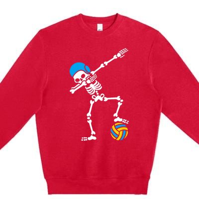 Funny Dab Dabbing Skeleton Water Polo Halloween Costume Funny Gift Premium Crewneck Sweatshirt