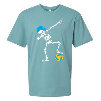 Funny Dab Dabbing Skeleton Water Polo Halloween Costume Funny Gift Sueded Cloud Jersey T-Shirt