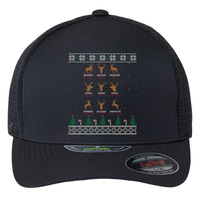 Funny Deer Design Christmas Bow Hunting SantaS Reindeer Giftr Flexfit Unipanel Trucker Cap