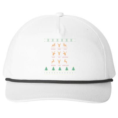 Funny Deer Design Christmas Bow Hunting SantaS Reindeer Giftr Snapback Five-Panel Rope Hat