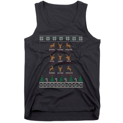 Funny Deer Design Christmas Bow Hunting SantaS Reindeer Giftr Tank Top