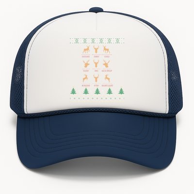 Funny Deer Design Christmas Bow Hunting SantaS Reindeer Giftr Trucker Hat