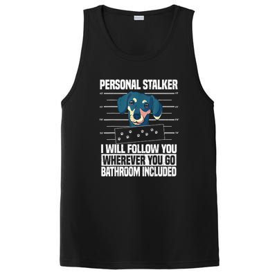 Funny Dachshund Dog Lover Personal Stalker Gift PosiCharge Competitor Tank