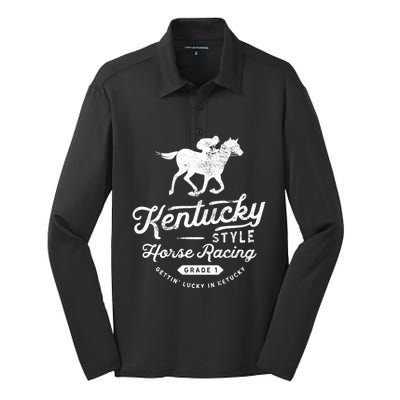 Funny Derby Day Kentucky Style Horse Racing Cool Gift Silk Touch Performance Long Sleeve Polo