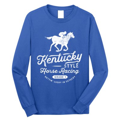 Funny Derby Day Kentucky Style Horse Racing Cool Gift Long Sleeve Shirt