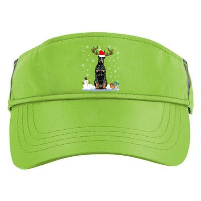 Funny Dober Dog Ugly Sweater Christmas Lights Gift Adult Drive Performance Visor