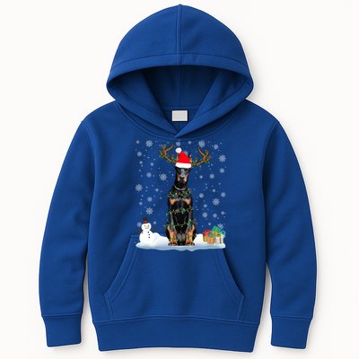 Funny Dober Dog Ugly Sweater Christmas Lights Gift Kids Hoodie