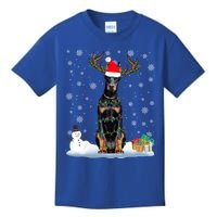 Funny Dober Dog Ugly Sweater Christmas Lights Gift Kids T-Shirt