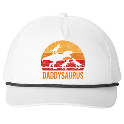 Funny Daddy Dinosaur Dad Gift Fun Daddysaurus 3 Three Gift Snapback Five-Panel Rope Hat