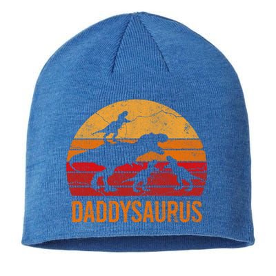 Funny Daddy Dinosaur Dad Gift Fun Daddysaurus 3 Three Gift Sustainable Beanie