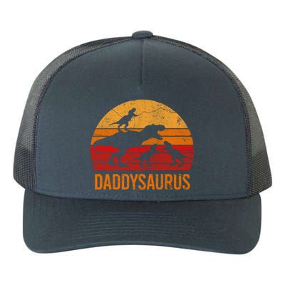 Funny Daddy Dinosaur Dad Gift Fun Daddysaurus 3 Three Gift Yupoong Adult 5-Panel Trucker Hat