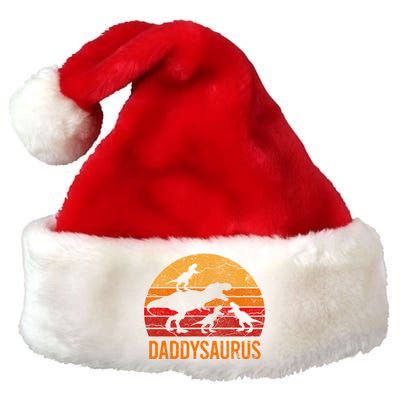 Funny Daddy Dinosaur Dad Gift Fun Daddysaurus 3 Three Gift Premium Christmas Santa Hat