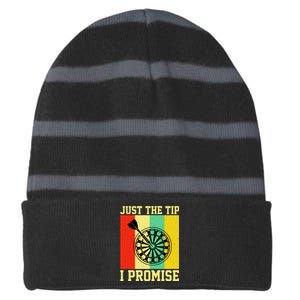 Funny Dartball Darts Dart Throwing Striped Beanie with Solid Band