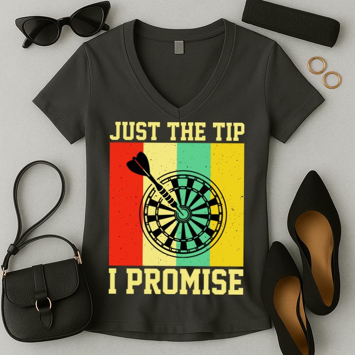 Funny Dartball Darts Dart Throwing Women's V-Neck T-Shirt