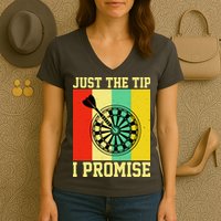 Funny Dartball Darts Dart Throwing Women's V-Neck T-Shirt