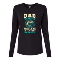 Father's Day Dad Is My Name Walleye Fishing Is My Game Walleye Gift Fishing Dad Womens Cotton Relaxed Long Sleeve T-Shirt