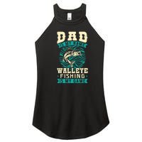 Father's Day Dad Is My Name Walleye Fishing Is My Game Walleye Gift Fishing Dad Women's Perfect Tri Rocker Tank