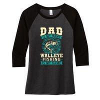 Father's Day Dad Is My Name Walleye Fishing Is My Game Walleye Gift Fishing Dad Women's Tri-Blend 3/4-Sleeve Raglan Shirt