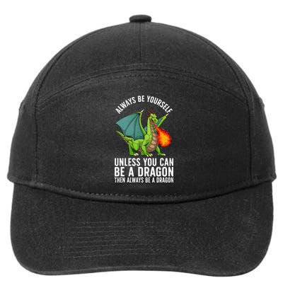 Funny Dragon Design For  Fantasy Dragon Lover 7-Panel Snapback Hat