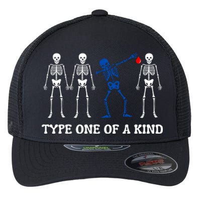 Funny Diabetes Dancing Skeleton Flexfit Unipanel Trucker Cap