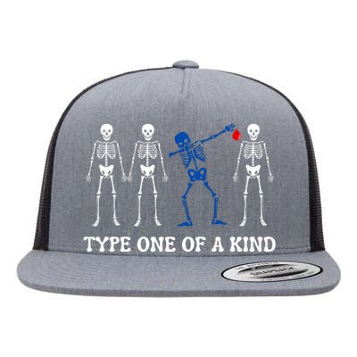 Funny Diabetes Dancing Skeleton Flat Bill Trucker Hat