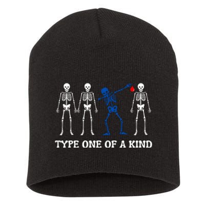 Funny Diabetes Dancing Skeleton Short Acrylic Beanie