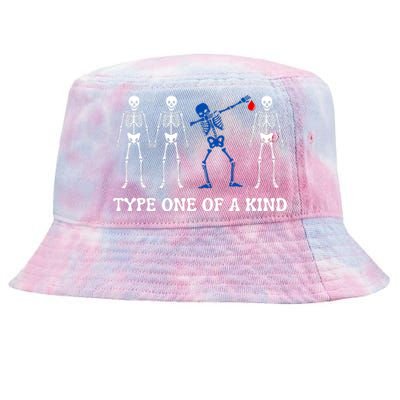 Funny Diabetes Dancing Skeleton Tie-Dyed Bucket Hat