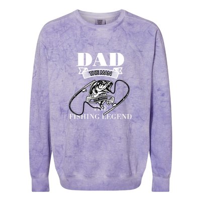 Father's Day Dad The Man The Myth The Fishing Legend Gift Colorblast Crewneck Sweatshirt