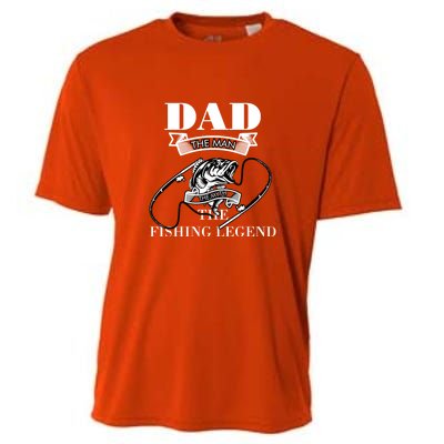 Father's Day Dad The Man The Myth The Fishing Legend Gift Cooling Performance Crew T-Shirt