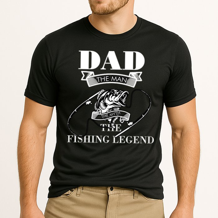 Father's Day Dad The Man The Myth The Fishing Legend Gift Cooling Performance Crew T-Shirt