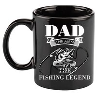 Father's Day Dad The Man The Myth The Fishing Legend Gift 11oz C Handle Ceramic Mug