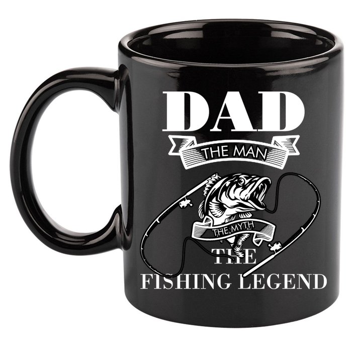 Father's Day Dad The Man The Myth The Fishing Legend Gift 11oz C Handle Ceramic Mug