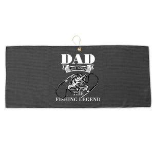 Father's Day Dad The Man The Myth The Fishing Legend Gift Large Microfiber Waffle Golf Towel