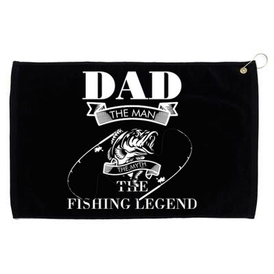 Father's Day Dad The Man The Myth The Fishing Legend Gift Grommeted Golf Towel