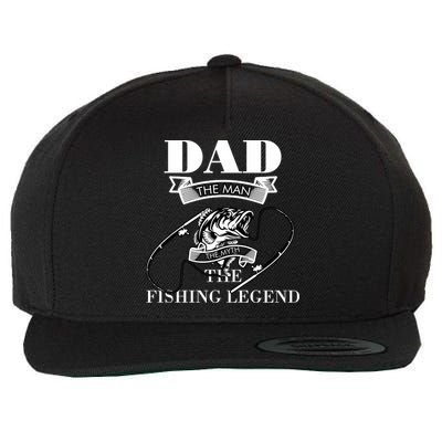Father's Day Dad The Man The Myth The Fishing Legend Gift Wool Snapback Cap