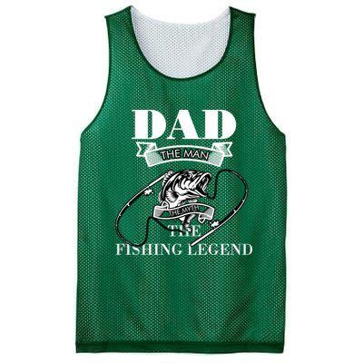 Father's Day Dad The Man The Myth The Fishing Legend Gift Mesh Reversible Basketball Jersey Tank