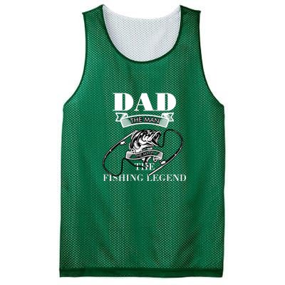 Father's Day Dad The Man The Myth The Fishing Legend Gift Mesh Reversible Basketball Jersey Tank