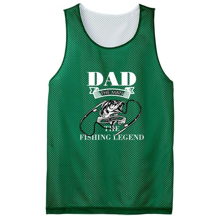 Father's Day Dad The Man The Myth The Fishing Legend Gift Mesh Reversible Basketball Jersey Tank