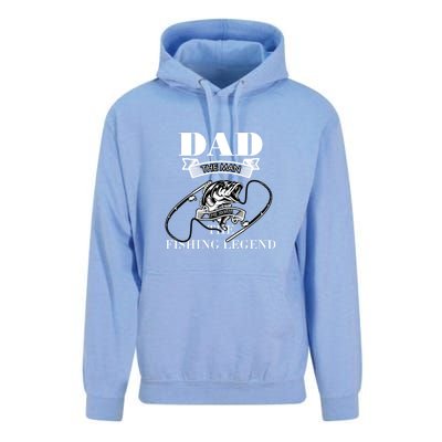 Father's Day Dad The Man The Myth The Fishing Legend Gift Unisex Surf Hoodie