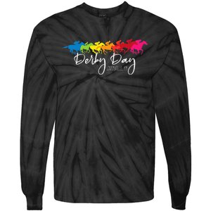 Funny Derby Day Louisville Kentucky Style Horse Racing Tie-Dye Long Sleeve Shirt