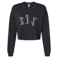 Funny Dancing Dragon Meme Cropped Pullover Crew