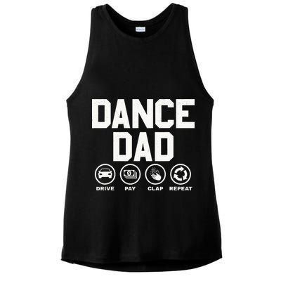 Funny Dance Dad Proud Dancer Dancing Father Ladies PosiCharge Tri-Blend Wicking Tank