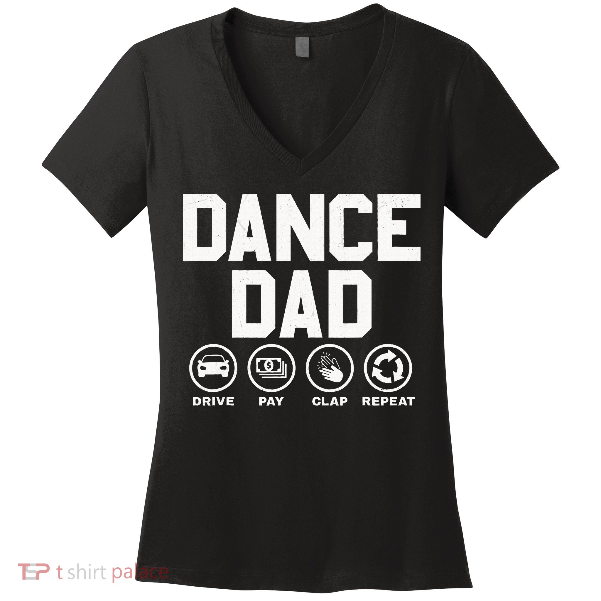 Funny Dance Dad Proud Dancer Dancing Father Women's V-Neck T-Shirt