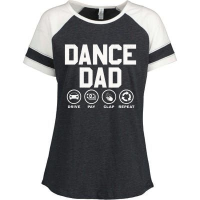 Funny Dance Dad Proud Dancer Dancing Father Enza Ladies Jersey Colorblock Tee