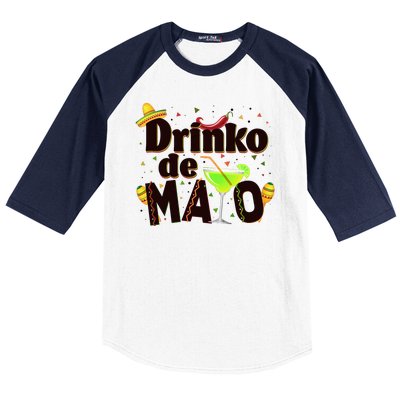 Funny Drinko De Mayo Cinco De Mayo Baseball Sleeve Shirt