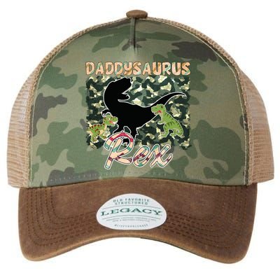 Father's Day Daddysaurus T Rex Gift For Dad Camo Legacy Tie Dye Trucker Hat